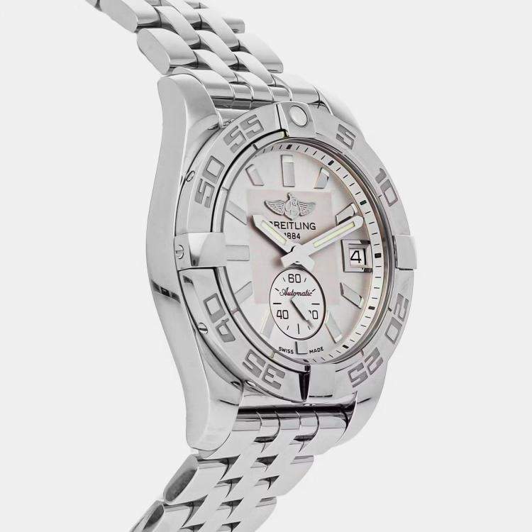 Pre Owned Breitling Galactic A37330121G1A1 Automatic Stainless Steel Silver Dial Men's Wristwatch 36mm