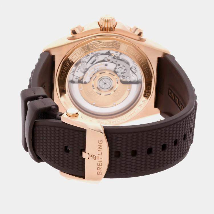 Pre Owned Breitling Chronomat B01 RB0134101B1S1 Automatic Black 18k Rose Gold Men’s Wristwatch 42mm