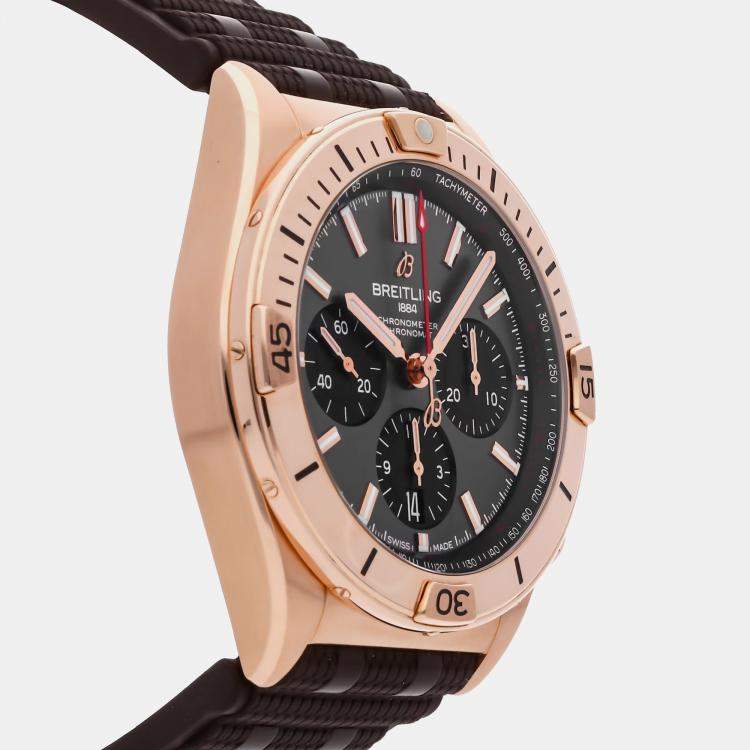 Pre Owned Breitling Chronomat B01 RB0134101B1S1 Automatic Black 18k Rose Gold Men’s Wristwatch 42mm