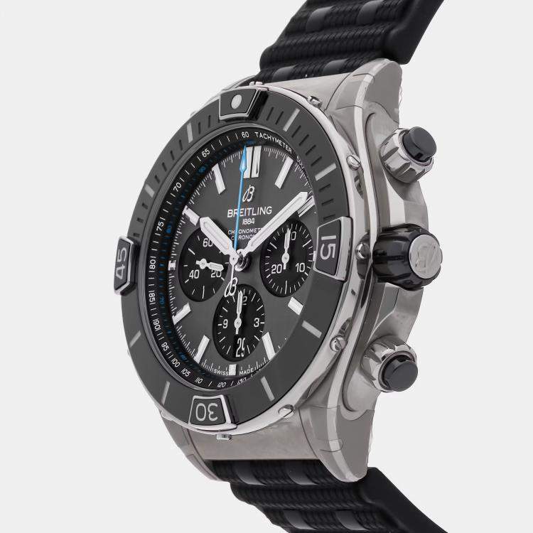 Pre Owned Breitling Super Chronomat B01 EB0136251M1S1 Automatic Black Titanium Men’s Wristwatch 44mm