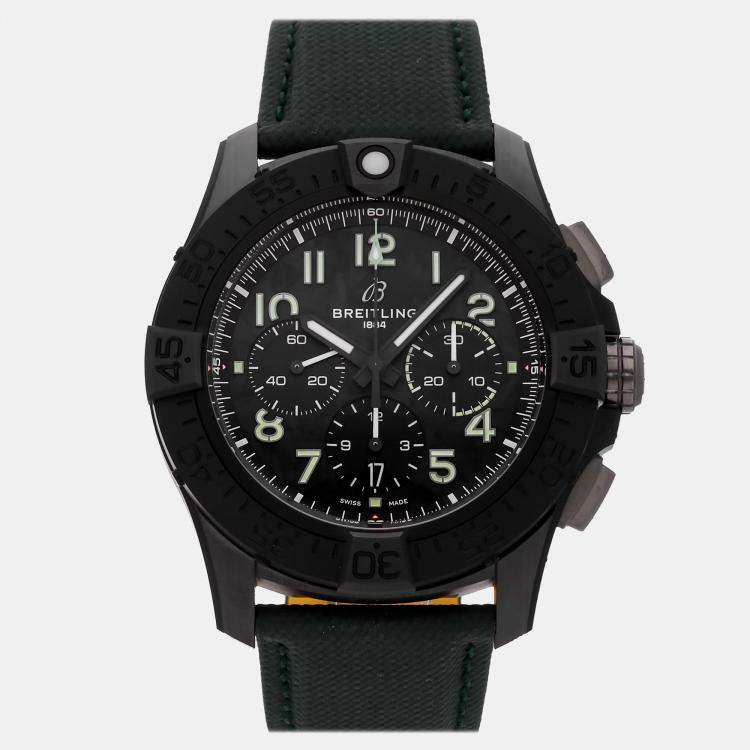 Pre Owned Breitling Super Avenger B01 Chronograph Night Mission SB0148101B1X1 Automatic Black Titanium Men’s Wristwatch 46mm