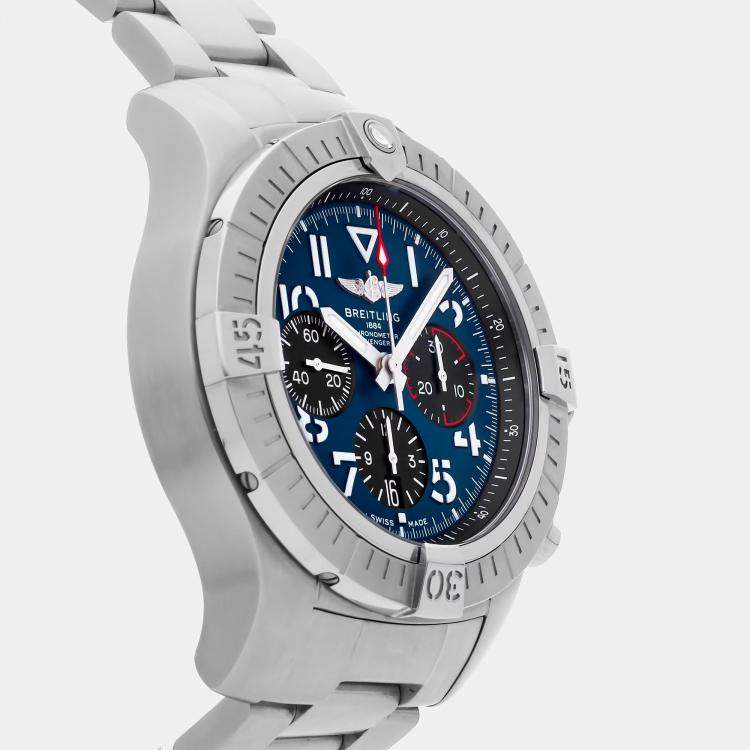 Pre Owned Breitling Avenger B01 Chronograph AB01821A1C1A1 Automatic Blue Stainless Steel Men's Wristwatch 45mm