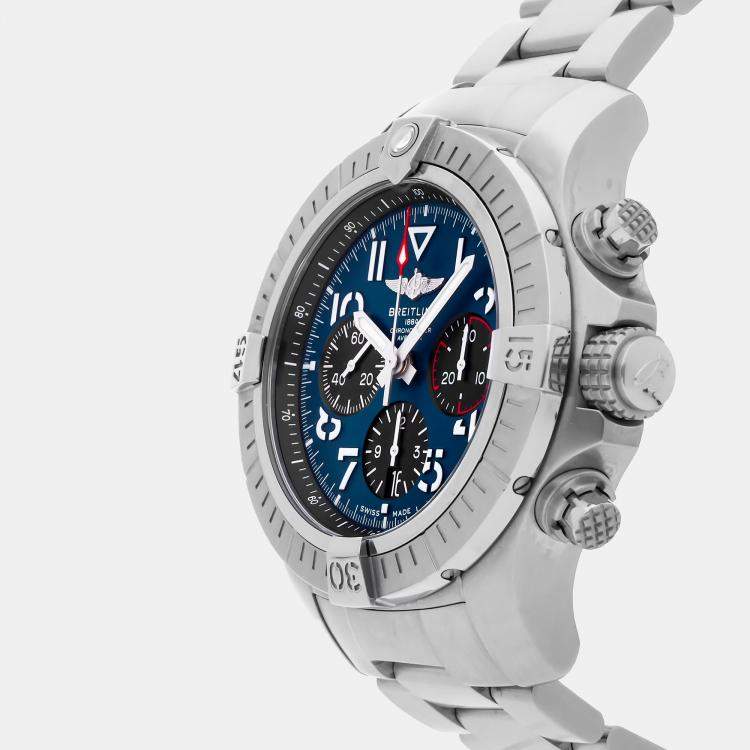 Pre Owned Breitling Avenger B01 Chronograph AB01821A1C1A1 Automatic Blue Stainless Steel Men's Wristwatch 45mm
