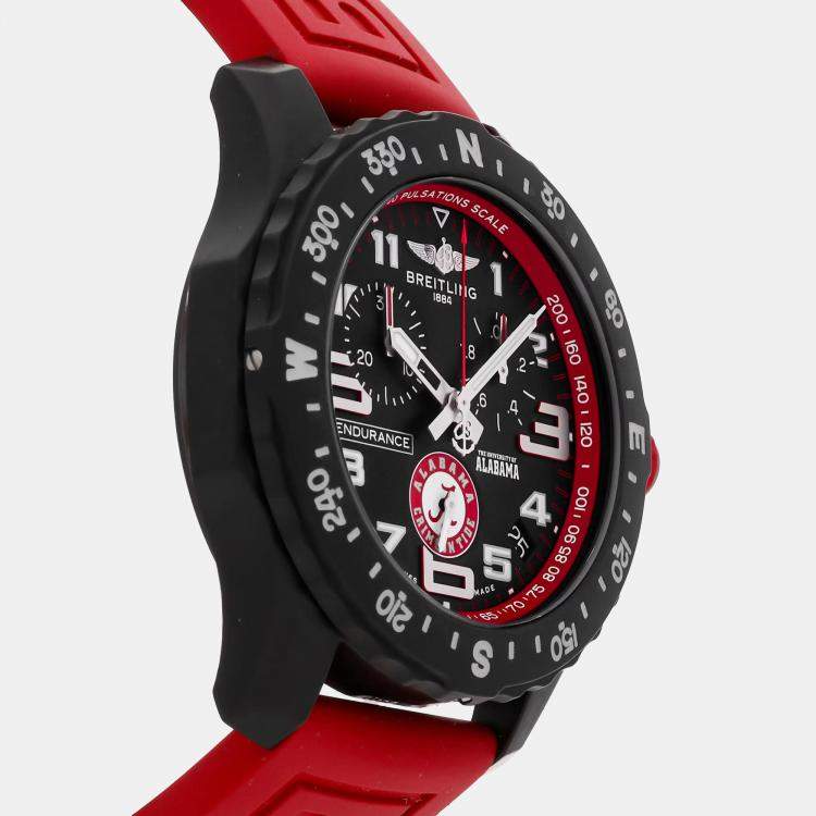 Pre Owned Breitling Endurance Pro University of Alabama X823102C1B1S1 Quartz Black Breitlight Men's Wristwatch 44mm