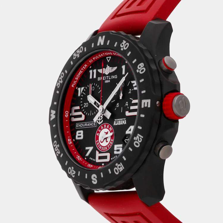 Pre Owned Breitling Endurance Pro University of Alabama X823102C1B1S1 Quartz Black Breitlight Men's Wristwatch 44mm