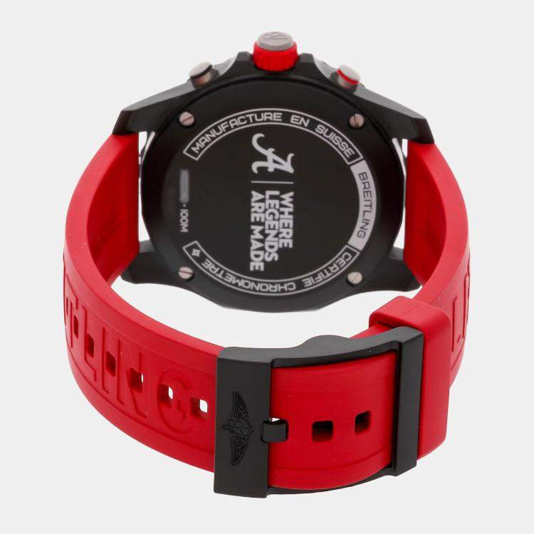 Pre Owned Breitling Endurance Pro University of Alabama X823102C1B1S1 Quartz Black Breitlight Men's Wristwatch 44mm