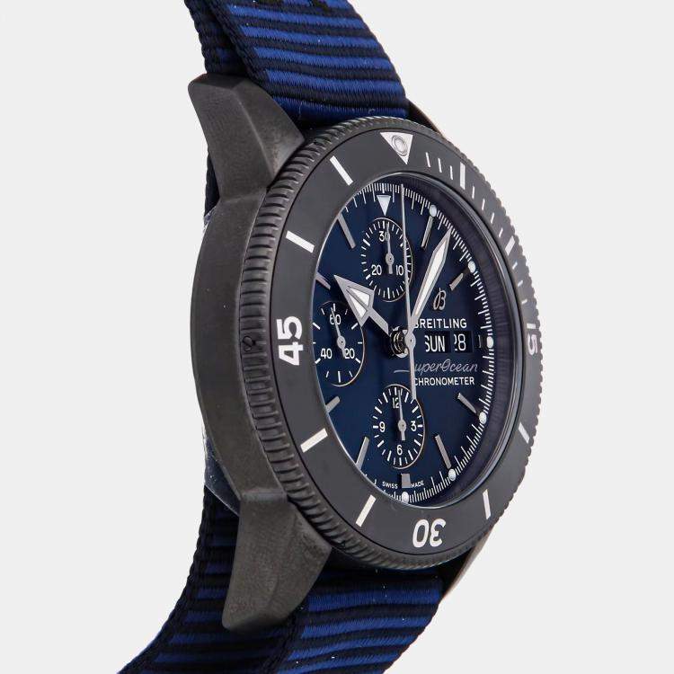 Pre Owned Breitling Superocean Heritage Chronograph Outerknown M133132A1C1W1 Automatic Blue DLC-coated Stainless Steel Men's Wristwatch 44mm