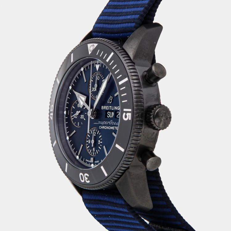 Pre Owned Breitling Superocean Heritage Chronograph Outerknown M133132A1C1W1 Automatic Blue DLC-coated Stainless Steel Men's Wristwatch 44mm