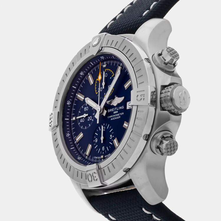 Pre Owned Breitling Avenger Chronograph A13317101C1X1 Automatic Blue Stainless Steel Men’s Wristwatch 45mm