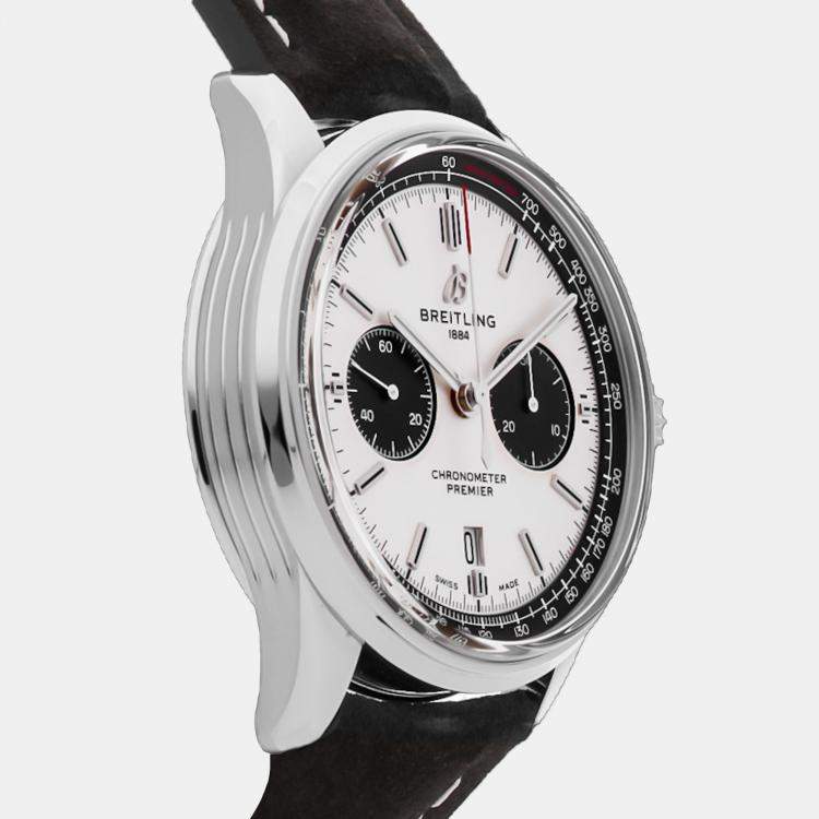 Pre Owned Breitling Premier B01 Chronograph AB0118221G1X2 Automatic Silver Stainless Steel Men’s Wristwatch 42mm