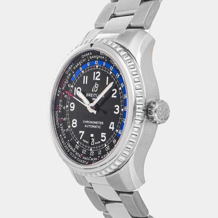 Pre Owned Breitling Aviator 8 AB3521U41B1A1 Automatic Black Stainless Steel Men’s Wristwatch 43 mm