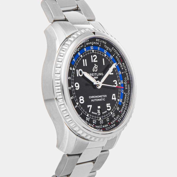 Pre Owned Breitling Aviator 8 AB3521U41B1A1 Automatic Black Stainless Steel Men’s Wristwatch 43 mm