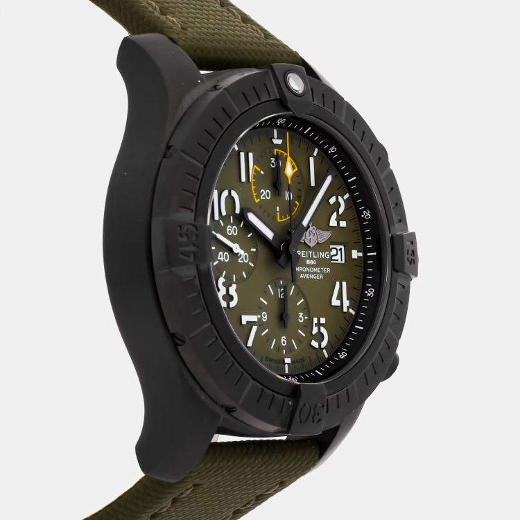 Pre Owned Breitling Avenger  V13317101L1X2 Automatic Green Titanium Men’s Wristwatch 45 mm