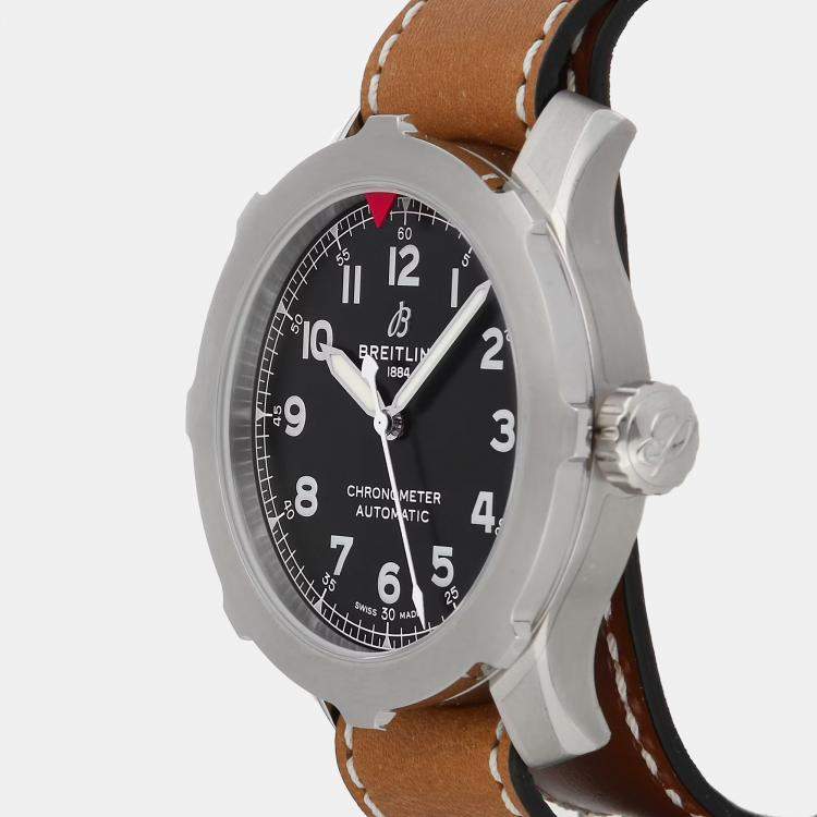 Pre Owned Breitling Aviator Super 8 B20 AB2040101B1X1 Automatic Black Stainless Steel Men’s Wristwatch 46 mm