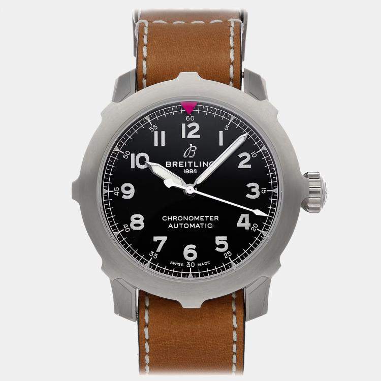 Pre Owned Breitling Aviator Super 8 B20 AB2040101B1X1 Automatic Black Stainless Steel Men’s Wristwatch 46 mm