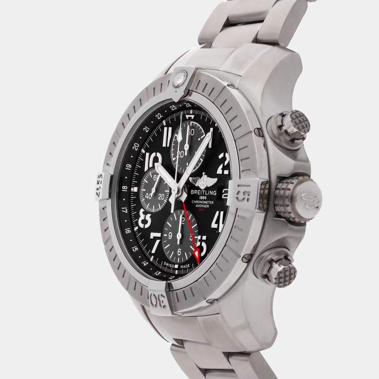 Pre Owned Breitling Avenger A24315101B1A1 Automatic Black Stainless Steel Men’s Wristwatch 45 mm