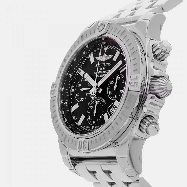 Pre Owned Breitling Chronomat AB0115111B1A1 Automatic Black Stainless Steel Men’s Wristwatch 44 mm