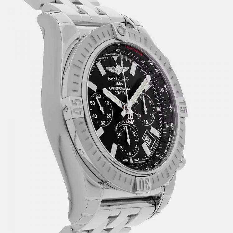 Pre Owned Breitling Chronomat AB0115111B1A1 Automatic Black Stainless Steel Men’s Wristwatch 44 mm