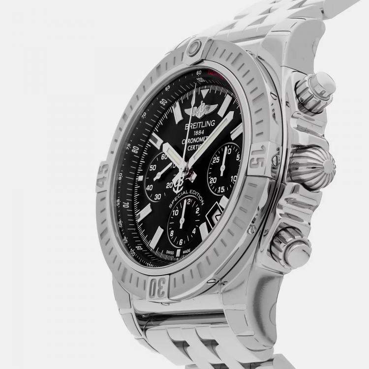 Pre Owned Breitling Chronomat AB0115111B1A1 Automatic Black Stainless Steel Men’s Wristwatch 44 mm
