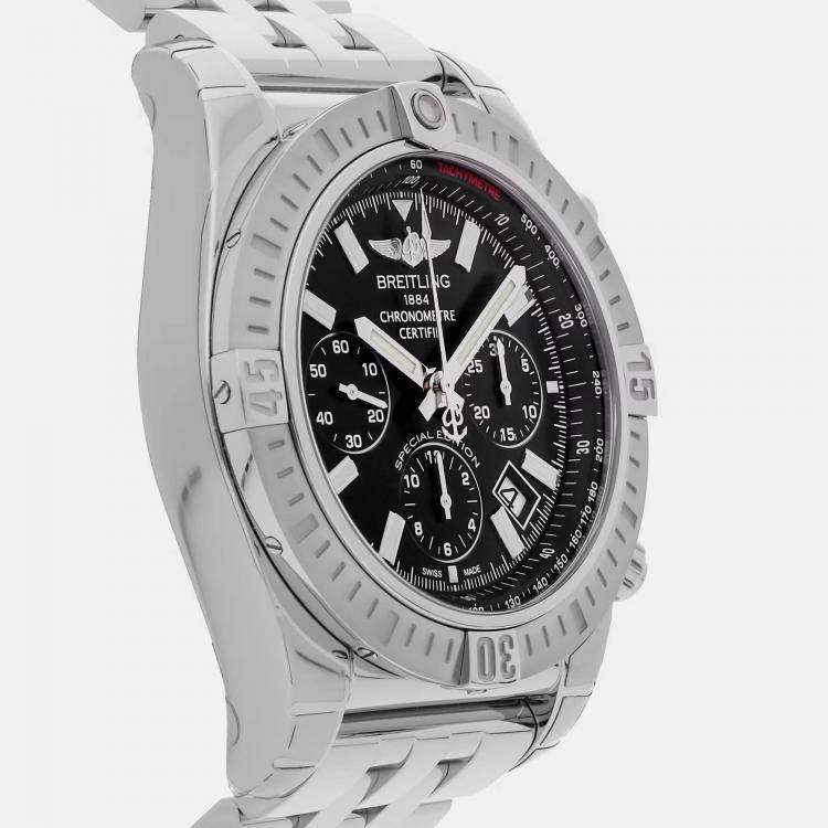 Pre Owned Breitling Chronomat AB0115111B1A1 Automatic Black Stainless Steel Men’s Wristwatch 44 mm