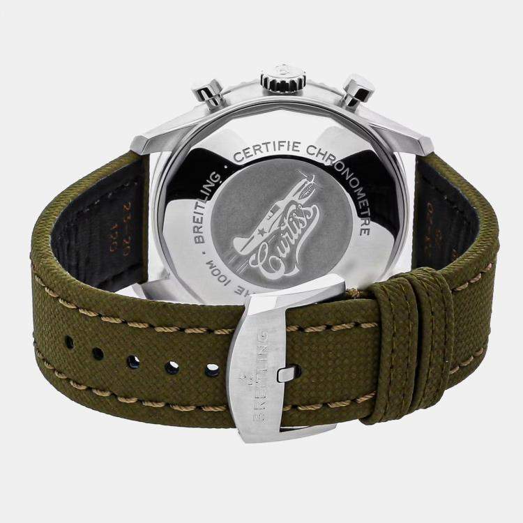 Pre Owned Breitling Aviator 8 A133161A1L1X1 Automatic Green Stainless Steel Men’s Wristwatch 43 mm