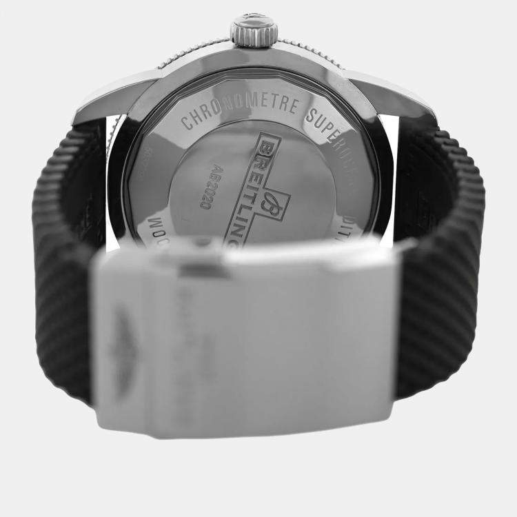 Pre Owned Breitling Superocean AB2020 Automatic Black Stainless Steel Men's Wristwatch 46 mm