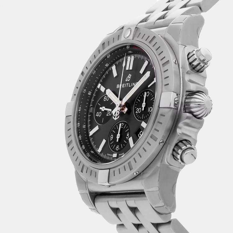 Pre Owned Breitling Chronomat AB0115101F1A1 Automatic Grey Stainless Steel Men’s Wristwatch 44 mm