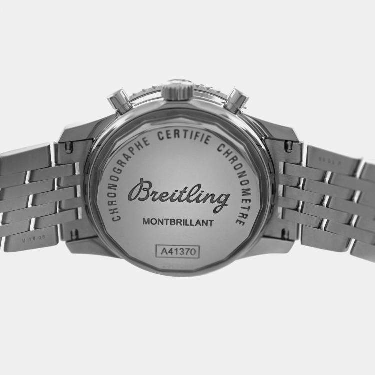Pre Owned Breitling Montbrillant A41370 Automatic Brown Stainless Steel Men's Wristwatch 38 mm