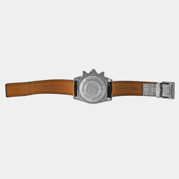Pre Owned Breitling Chronomat AB0115 Automatic Black Stainless Steel Men's Wristwatch 44 mm