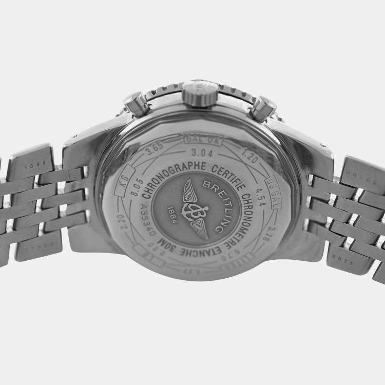 Pre Owned Breitling Navitimer A35340 Automatic Black Stainless Steel Men's Wristwatch 43 mm