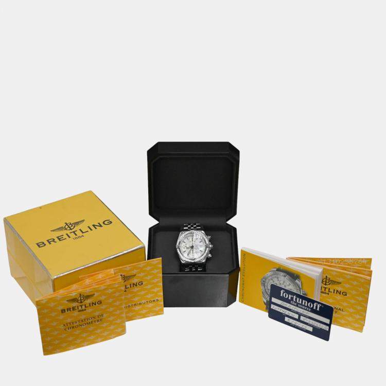 Pre Owned Breitling Chronomat A1335653 Automatic White Stainless Steel Men's Wristwatch 44 mm
