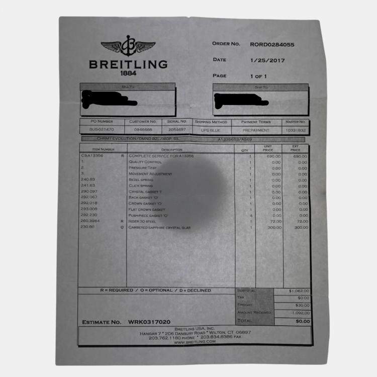 Pre Owned Breitling Chronomat A1335653 Automatic White Stainless Steel Men's Wristwatch 44 mm