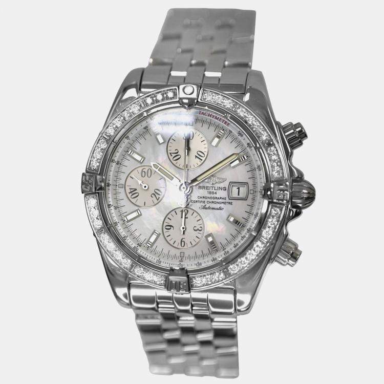 Pre Owned Breitling Chronomat A1335653 Automatic White Stainless Steel Men's Wristwatch 44 mm