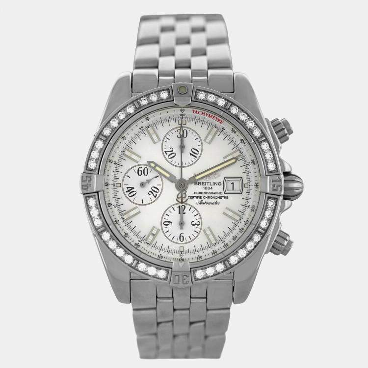 Pre Owned Breitling Chronomat A1335653 Automatic White Stainless Steel Men's Wristwatch 44 mm