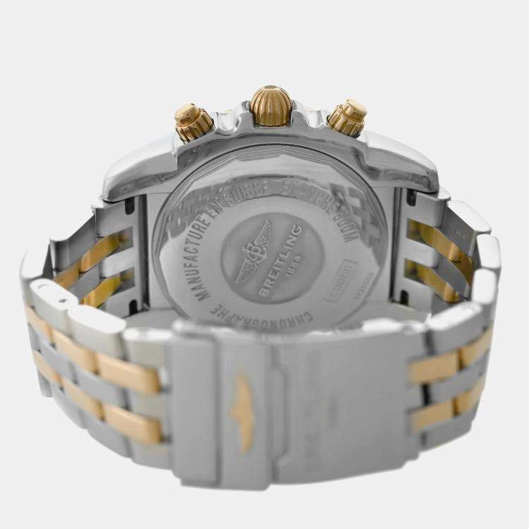 Pre Owned Breitling Chronomat CB0110 Automatic Black 18k Rose Gold Stainless Steel Men's Wristwatch 44 mm