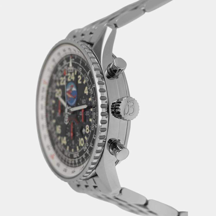 Pre Owned Breitling Navitimer Cosmonaute Porco Rosso A22322 Automatic Black Stainless Steel Men's Wristwatch 41 mm