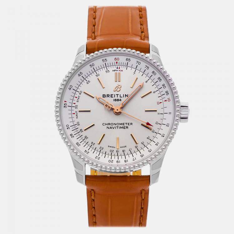 Pre Owned Breitling Navitimer A17395F41G1P3 Automatic Silver Stainless Steel Men’s Wristwatch 35 mm