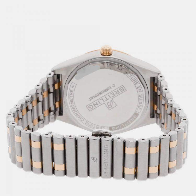 Pre Owned Pre-Owned Breitling Chronomat Automatic U10380591A1U1 Silver Stainless Steel 18k Rose Gold Men's Wristwatch 36 MM
