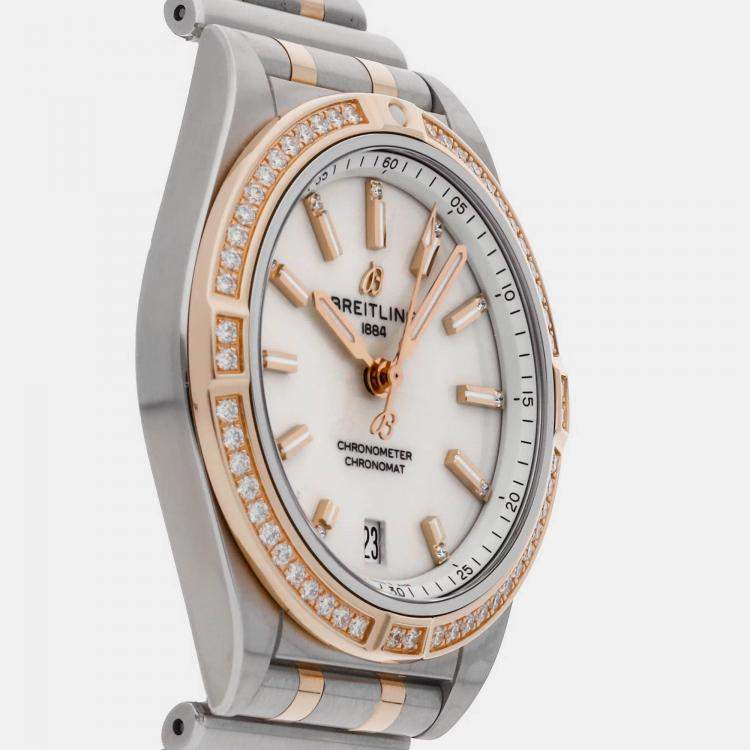 Pre Owned Pre-Owned Breitling Chronomat Automatic U10380591A1U1 Silver Stainless Steel 18k Rose Gold Men's Wristwatch 36 MM