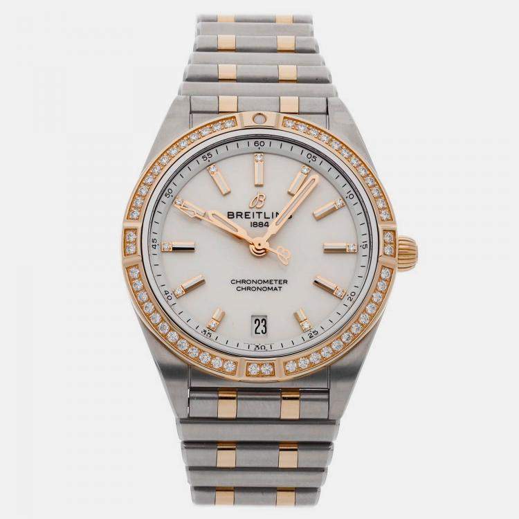Pre Owned Pre-Owned Breitling Chronomat Automatic U10380591A1U1 Silver Stainless Steel 18k Rose Gold Men's Wristwatch 36 MM