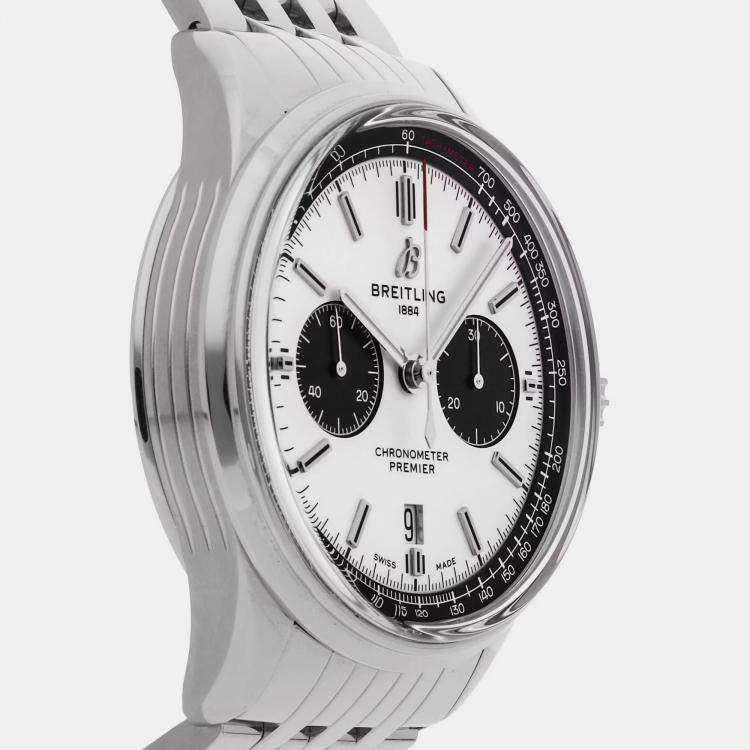 Pre Owned Pre-Owned Breitling Premier B01 Chronograph AB0118221G1A1 Automatic Silver Stainless Steel Men's Wristwatch 42 mm 