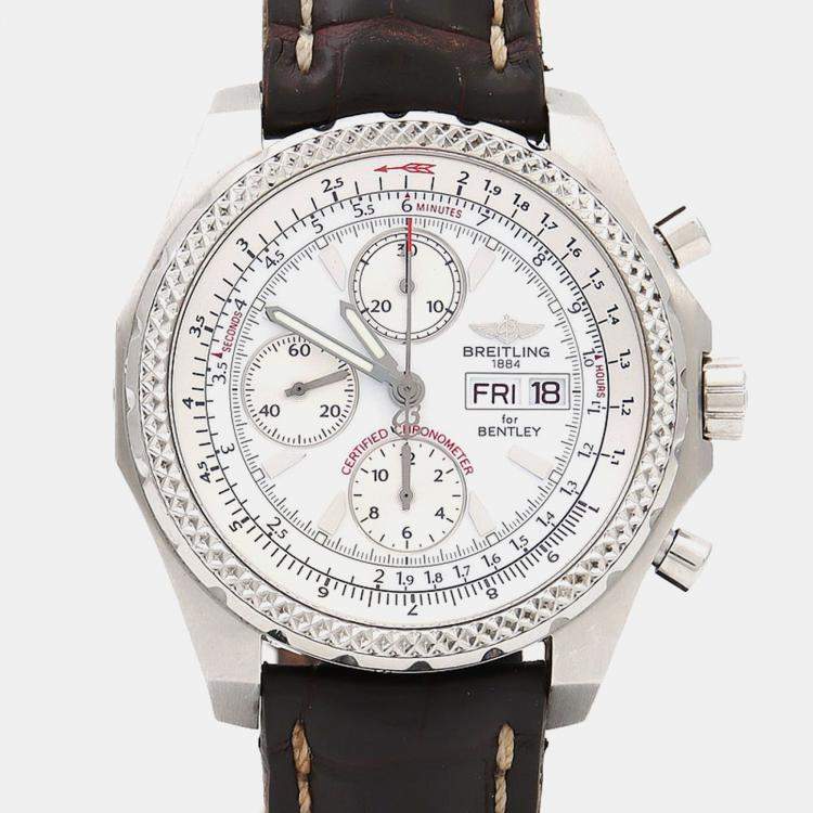 Pre Owned Breitling Bentley GT Racing A13363 Automatic Stainless Steel Men's Wristwatch 45 mm