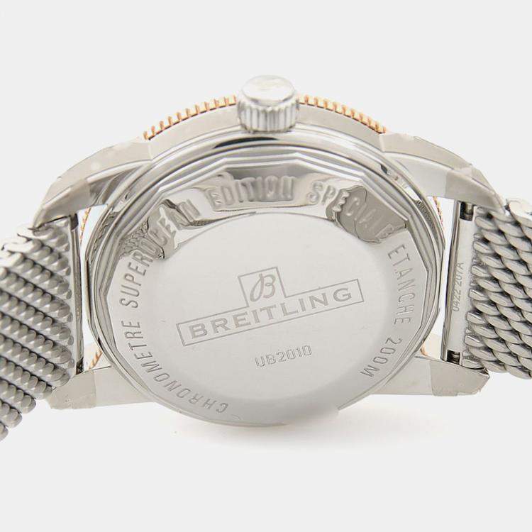 Pre Owned Breitling Superocean Heritage UB2010 Automatic Rose Gold Stainless Steel Men's Wristwatch 42 mm