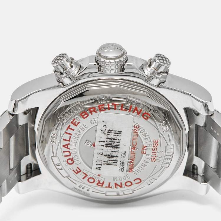 مملوكة مسبقًا Breitling Avenger ll Chronograph A1338111/SC32 Black Dial Stainless Steel Men's Wristwatch 43 mm