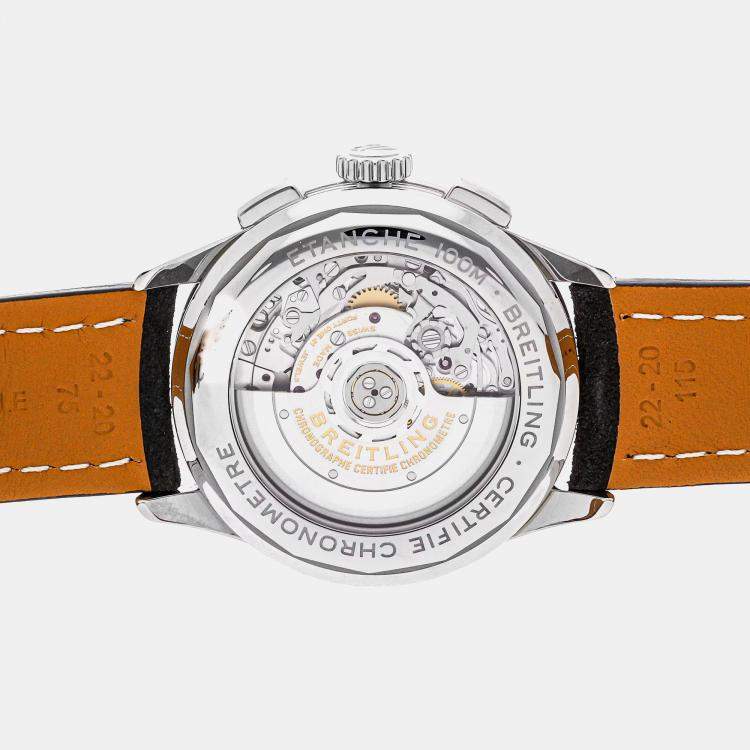 Pre Owned Pre-Owned Breitling Premier B01 Chronograph AB0118371B1X1 Black Automatic Stainless Steel Men's Wristwatch 42 mm