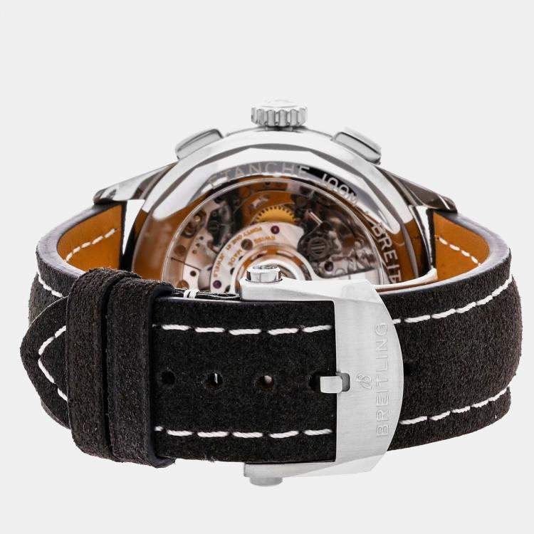 Pre Owned Pre-Owned Breitling Premier B01 Chronograph AB0118371B1X1 Black Automatic Stainless Steel Men's Wristwatch 42 mm