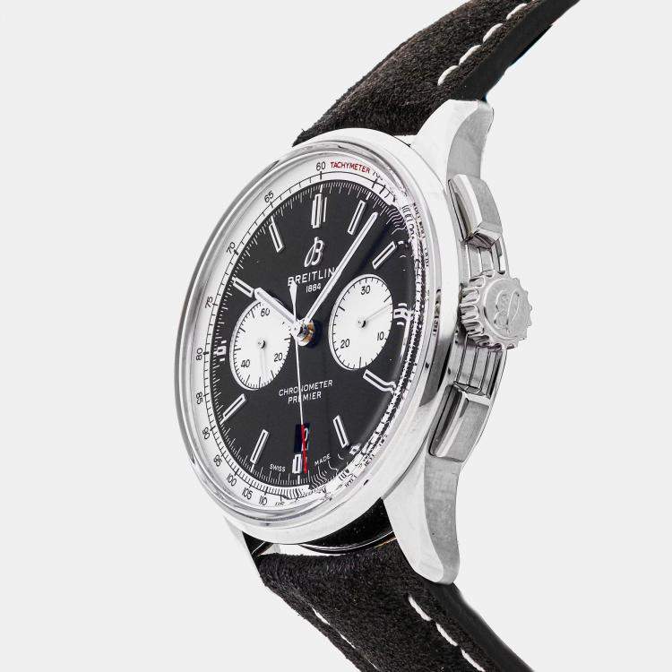 Pre Owned Pre-Owned Breitling Premier B01 Chronograph AB0118371B1X1 Black Automatic Stainless Steel Men's Wristwatch 42 mm