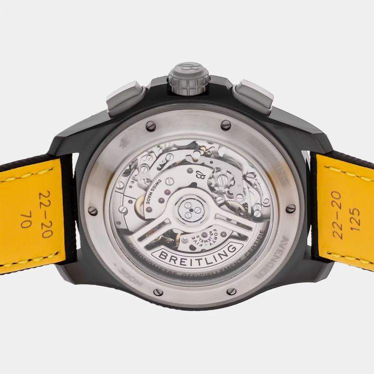 Pre Owned Breitling Avenger B01 Night Mission SB0147101B1X1 Automatic Chronograph Black Dial Ceramic Men's Wristwatch 44mm