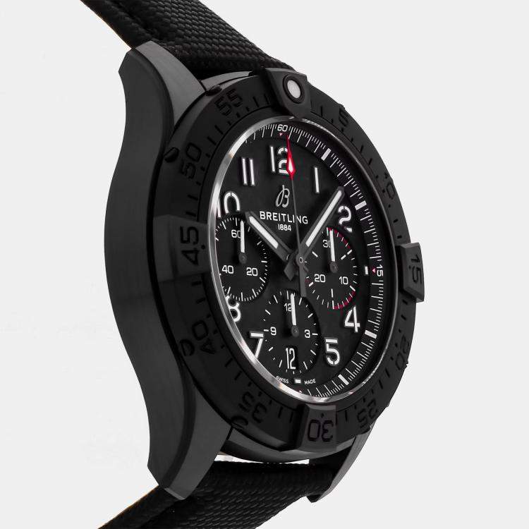 Pre Owned Breitling Avenger B01 Night Mission SB0147101B1X1 Automatic Chronograph Black Dial Ceramic Men's Wristwatch 44mm
