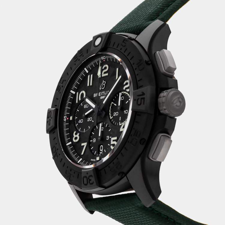 مملوكة مسبقًا Breitling Super Avenger B01 Night Mission SB0148101B1X1 Automatic Chronograph Grey Dial Ceramic Men's Wristwatch 46mm